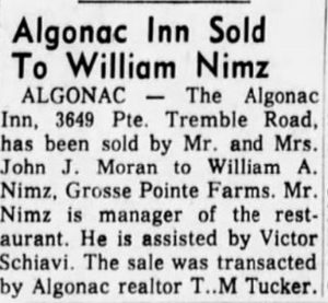 The Algonac Inn - Aug 19 1965 Changes Hands